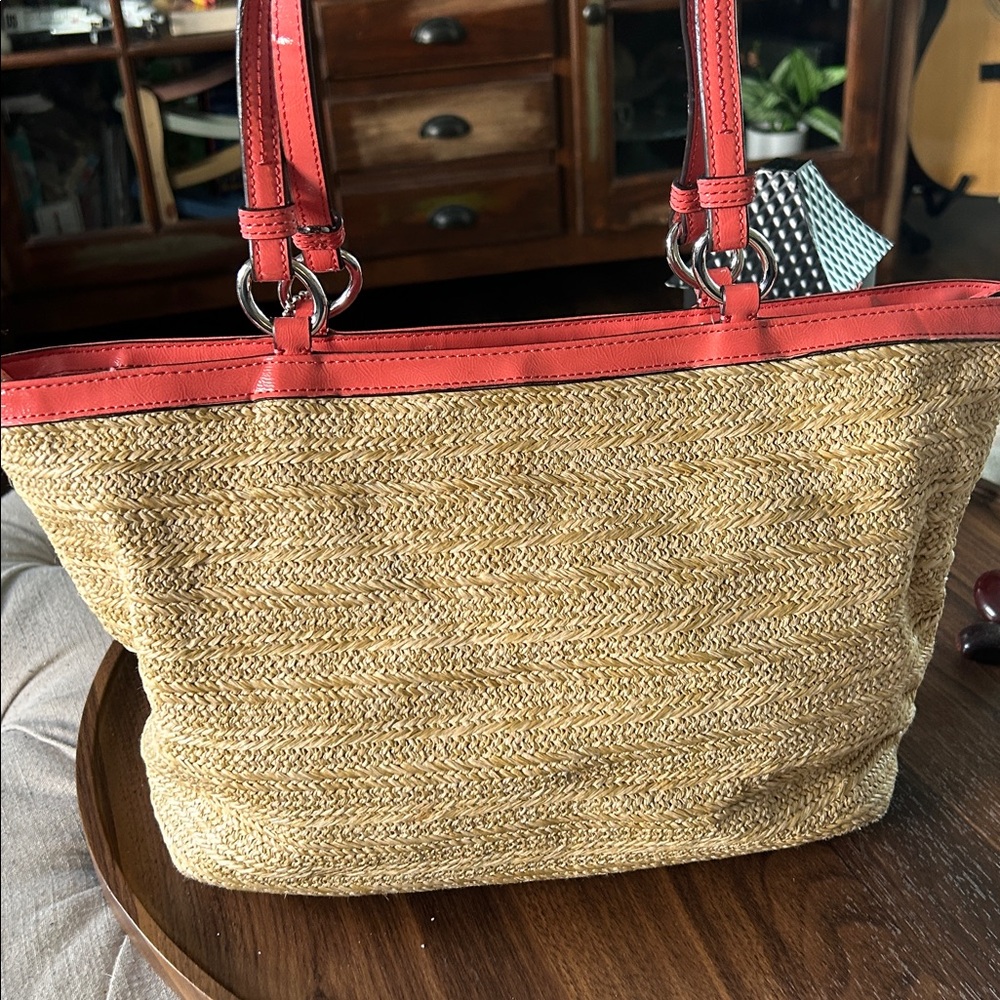 Coach Straw Purse - Picture 2 of 8